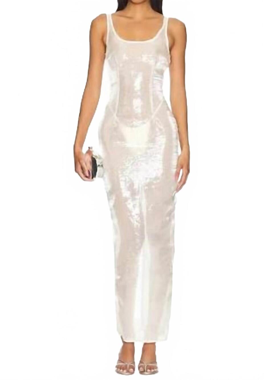 NEW MISCREANTS LONDON sheer kaia maxi dress in ivory